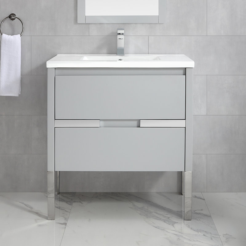 Orren Ellis Toman 32" WallMounted Single Bathroom Vanity Set & Reviews